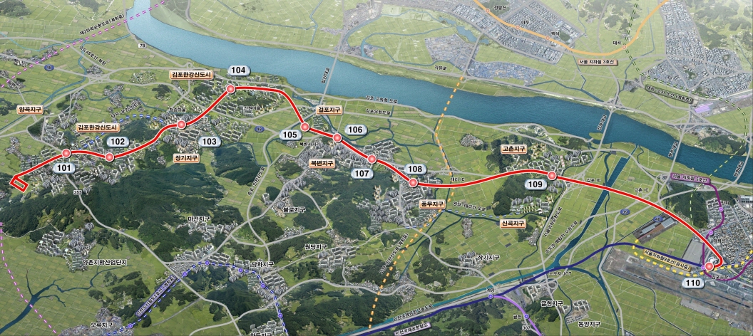 Basic planning for Gimpo hangang metro construction