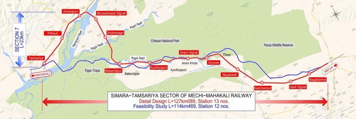 Detail survey and design of electrified railway line Simara~Tamsariya sector of Mechi-Mahakali railway