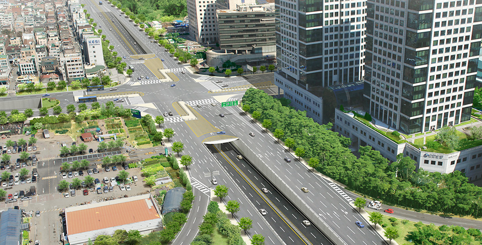 Preliminary and Detailed Engineering Design for Construction of Underpass of Yangjae Boulevard in Seoul Metropolis